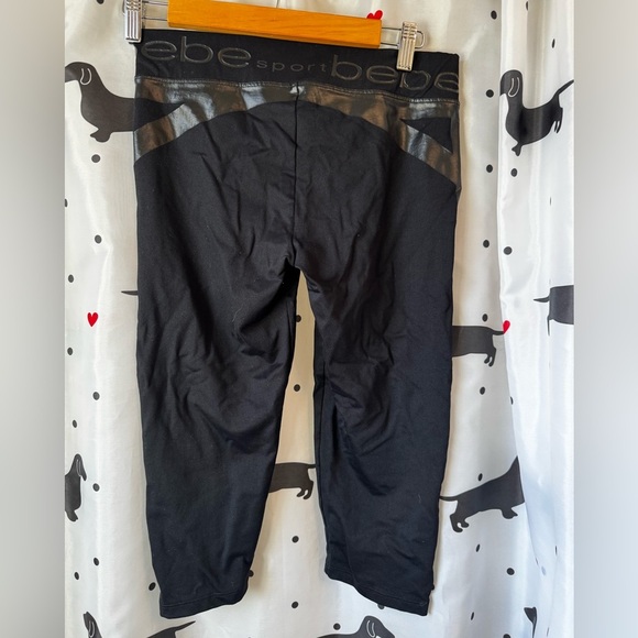 bebe Black Leggings Form-Fitting Stretchy Athleisure - Picture 3 of 5